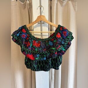 Kenzo X H&M Floral Ruffle Crop Top- 8